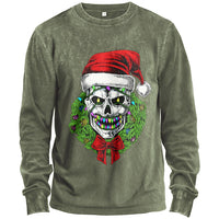 Santa Skull Wreath Long-Sleeve T-Shirt