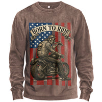 Born to Ride Skeleton Biker Long-Sleeve T-Shirt